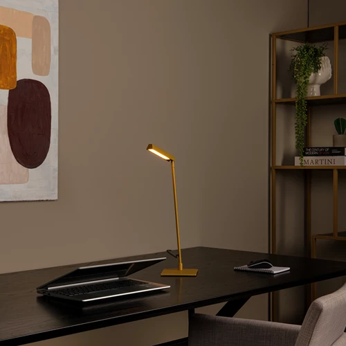 Lucide LAVALE - Bureaulamp - LED Dimb. - 1x3W 2700K - Okergeel - sfeer 1